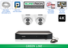 4K IP Camera System with 2 Dome Night Vision Security Cameras with Full 2 Way Audio/ 2IPTA8-N