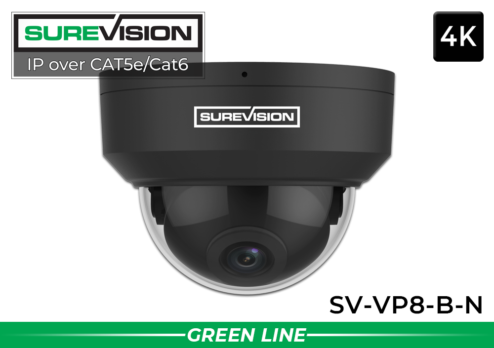 4K IP Vandal Dome Security Camera - Built-in Microphone